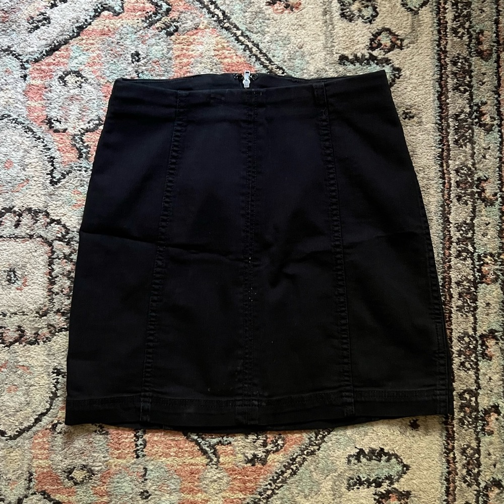 Free People black denim skirt